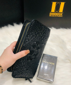 Clutch Da Cá Sấu Khóa Số