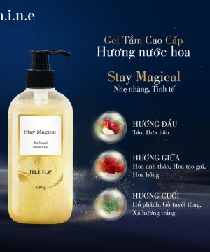 Gel tắm sáng da nhũ vàng hương nước hoa Mine - Stay Magical 500gr/ chai