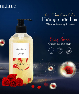 Gel tắm sáng da nhũ vàng hương nước hoa Mine - Stay Sexy 500gr/ chai