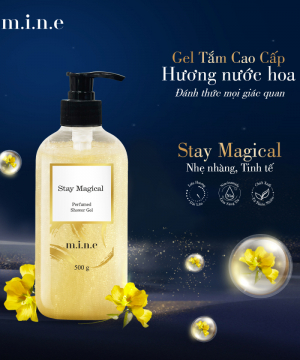 Gel tắm sáng da nhũ vàng hương nước hoa Mine - Stay Magical 500gr/ chai