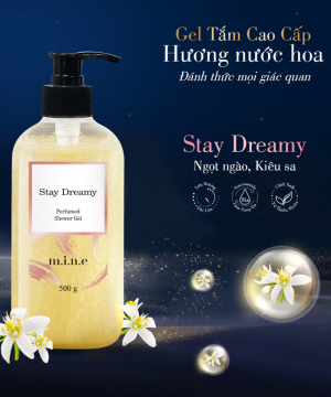 Gel tắm sáng da nhũ vàng hương nước hoa Mine - Stay Dreamy 500gr/ chai