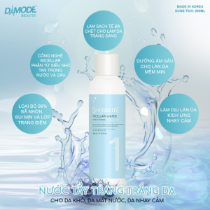 NƯỚC TẨY TRANG TRẮNG DA CHO DA KHÔ, DA MẤT NƯỚC, DA NHẠY CẢM MICELLAR WATER