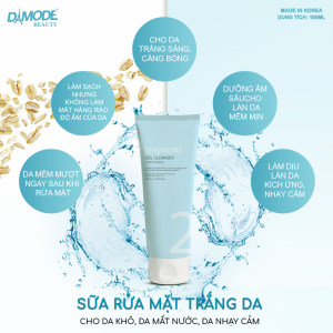 SỮA RỬA MẶT TRẮNG DA DA CHO DA KHÔ, DA MẤT NƯỚC, DA NHẠY CẢM GEL CLEANSER