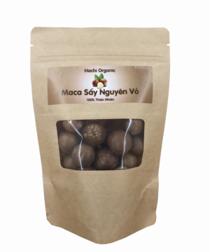 Hạt Mắc ca sấy nguyên vỏ Hachi Organic