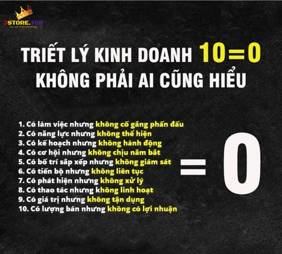 TRIẾT LÝ KINH DOANH 10=0 KHÔNG PHẢI AI CŨNG HIỂU